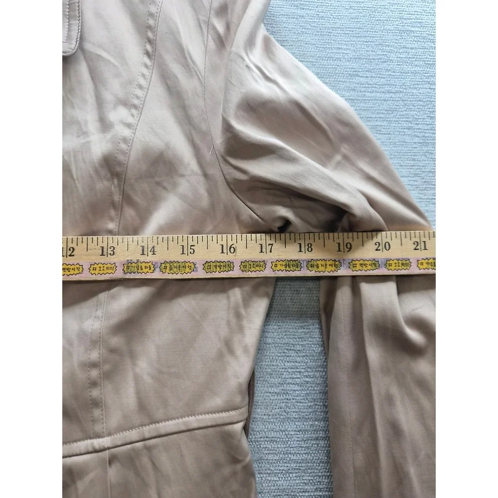 Twenty One Promod Trench Coat Womens Medium Brown Lined Winter Double Breasted